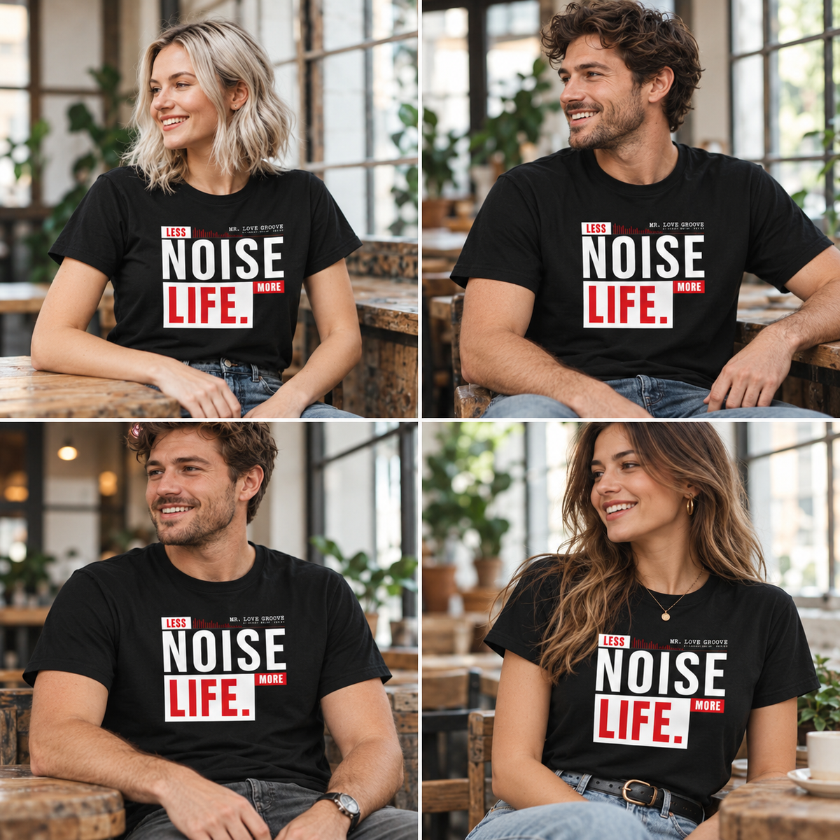 Less Noise. More Life. — Mr. Love Groove Hoodie T-Shirt